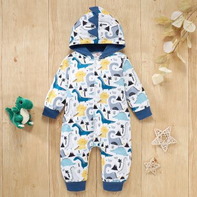 China Dinosaur Design Hoodie Cotton Boys Overalls Boutique Boys Casual Reomper Long Sleeve Baby Boy Rompers for sale