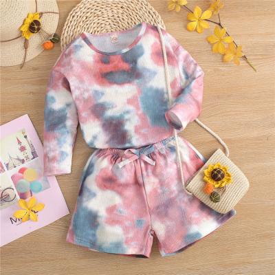 China Wholesale Casual Kids Boutique Clothing Babies Dressing Sets Tie Dye Little Girls Dressing Sets for sale