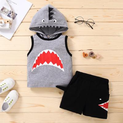 China New Design Casual Kids Clothes Sleeveless Summer Hoodie Outfits Boutique Boys Clothing Sets for sale