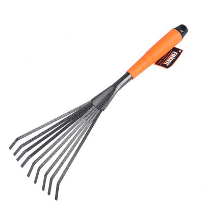 China Cultivating Garden Hoe Digging Tools Mini Rake Leaf Claw Grabber Hand Leaf Rake , Lightweight PP Handle Garden Rake for sale