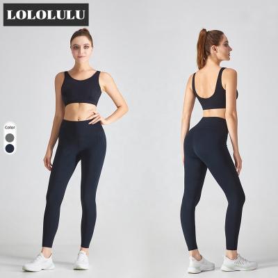 China Hot Sexy OEM Breathable Yoga Sports Bra And Gym Leggings Set Gym Wear Fitness Yoga Set for sale