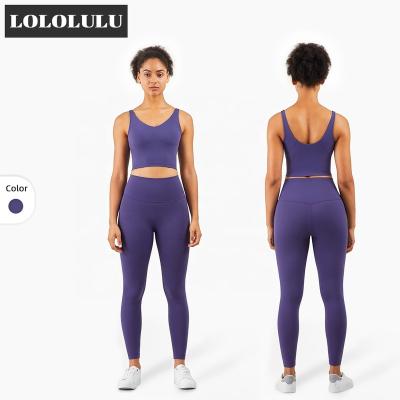 China Breathable Recycled Fabric Gym Set Women Soft Buttery Two Piece Sport Sexy Wear Apparel Plus Size Yoga Set for sale