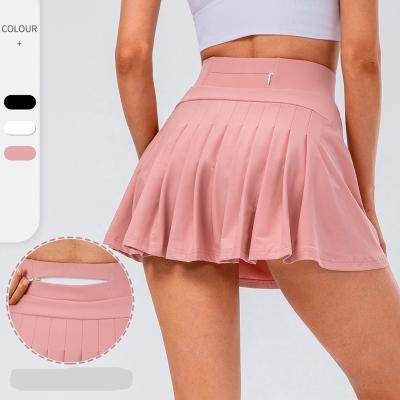 China RIMS Amazon Women Two Piece Set Double Layer Pleated Skirts Tennis Skirt With Pocket for sale