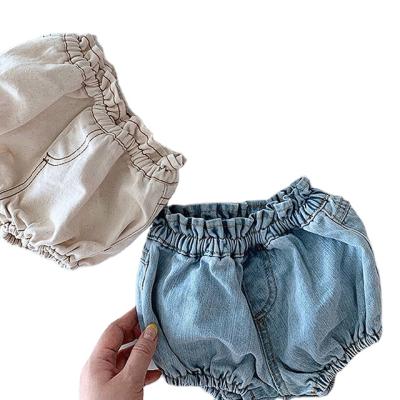 China New QUICK DRY Waist Lace Baby Bloomers Western Children's Bloomers Summer Style Denim Pants Hot for sale