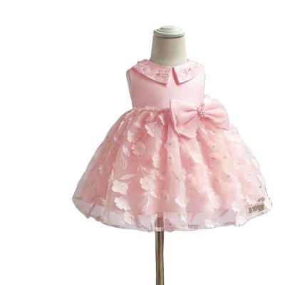 China Summer 60cm Applique Breathable Infant Girl Dresses Empty Baptism Cute Clothes 7-8 Months for sale