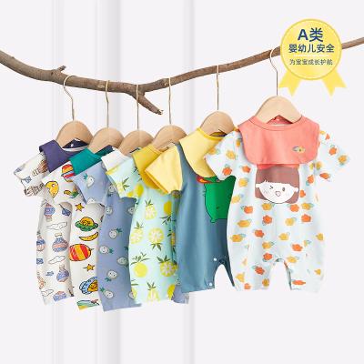 China Simple Baby Romper Baby Clothes Summer Summer Pajamas Thin One-Piece Romper Breathable Cotton Short Sleeve for sale