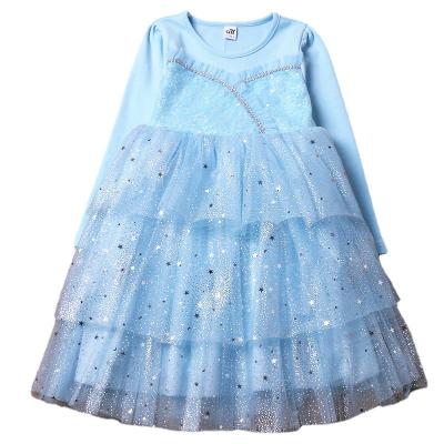 China Cheapest party washable boutique dresses bridesmaid navy for young blue girls dress birthday for 7 kids for sale