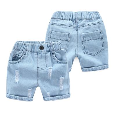 China Breathable Toddler Boy Jeans Shorts Kids Cut Out 2 Year Logo Wash And Kids Pants 5 Years Old Boys Denim Shorts for sale