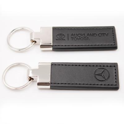 China Custom High Quality Promotion Gift Metal Clip Leather Keychain Leather Key Chain Promotional Gifts for sale