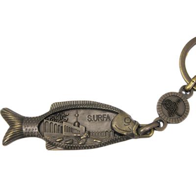 China New Design Lucky Fish 3D Metal Antique Custom Tourist Souvenir Metal Key Chain for sale