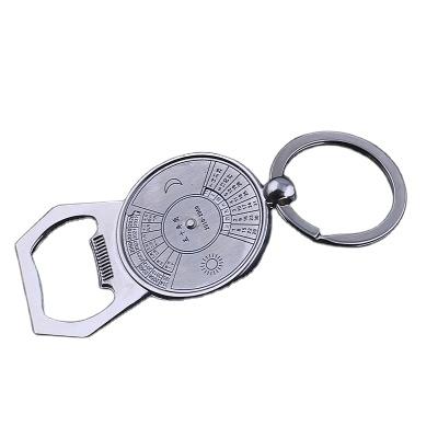 China Metal Car Calendar Key Chain Pendant Key Chain Bottle Opener Custom LOGO for sale