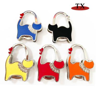 China Fashion Eco-friendly Custom Table Folding Creative Metal Cute Cat Hanging Bag Hook Purse Hook for sale