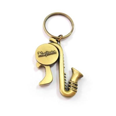 China Viable Creative Bronze Saxophone Bottle Opener Wine Bottle Opener Key Chain Can Be Worn Around for sale