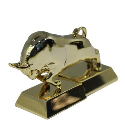 China Special Metal Gold Bull Shape Metal USB Flash Drives For Promotional Custom Gift for sale