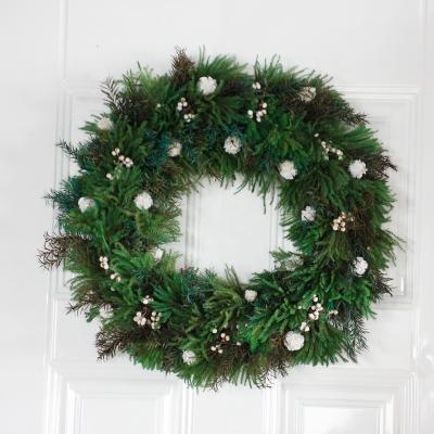 China Preserved floral wreath 45cm*45cm of creative American style wreath of flower Christmas garland decoration Christmas gift door wall decoration for sale