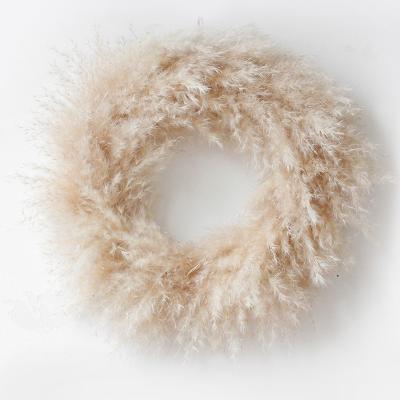 China Festival Performance Decoration Home Boho Style Decorative 40cm Circular Garland Pampas Grass Garland For Events for sale