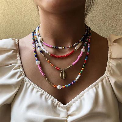 China Luckyee TRENDY - beach rainbow pearl necklace beaded jewelry for women for sale