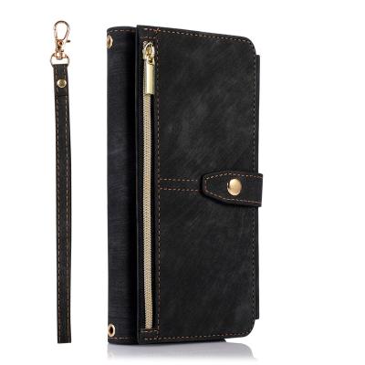 China New Multifunctional Shockproof Mobile Phone Flip Leather Case With Hand Rope Anti-drop For Samsung Galaxy A30 A32 for sale