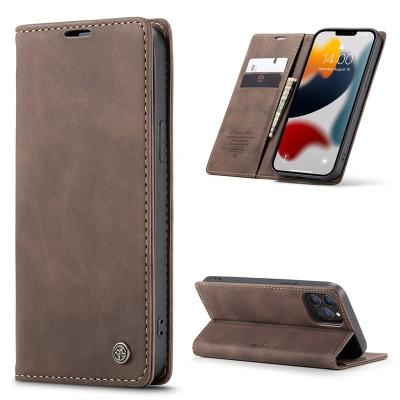 China Wholesale Flip Shockproof Retro Phone Leather Case For iPhone 13 12 11 Stand Function For Samsung A13 4G A73 S22+ for sale