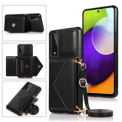 China New 3-in-1 Phone Leather Shockproof Case For LG K41S Stand Wallet Insert Card Function For LG K40S Come With Shoulder Strap for sale