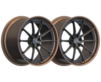 China Deep lip or deep dish Satin black 2 piece forged concave alloy wheels rims for Audi RS6 for sale