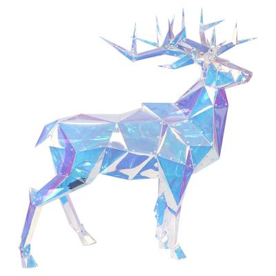 China PCV 3d sculpture handmade fantasy color reindeer sculpt christmas decoration light led pattern light for street holiday xmas decor for sale