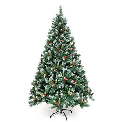 China Newest Eco-friendly Design 150cm 180cm Luxury Home Decorated Christmas Tree 210cm With Pine Cones Cherry White Tips Decoration Holiday Gift for sale