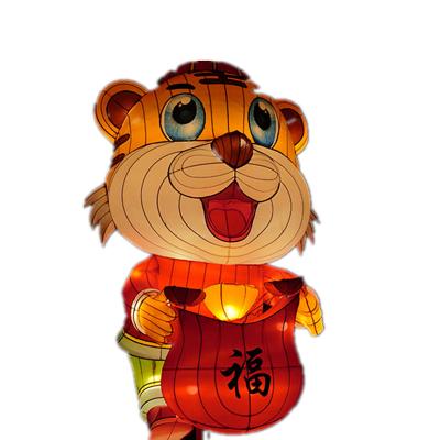 China Tiger lamp year of handmade tiger lanterns holiday atmosphere silk decoration can be customized styles for sale