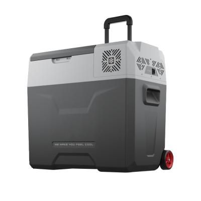 China COMPRESSOR CX50 DC12V DC 50L Compressor Car Fridge Freezer Li-Battery Portable Car Fridge With Wheel for sale