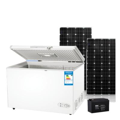 China Large Volume COMPRESSOR BD/Because-308Q DC12V 24V Solar Powered Rechargeable Sun Energy Portable Refrigerator Freezer for sale