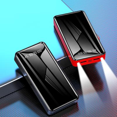 China Portable LED Light Flashlight Power Bank Lithium Battery Bank 20000mAh Travel LED Charger Mobile Supply for sale