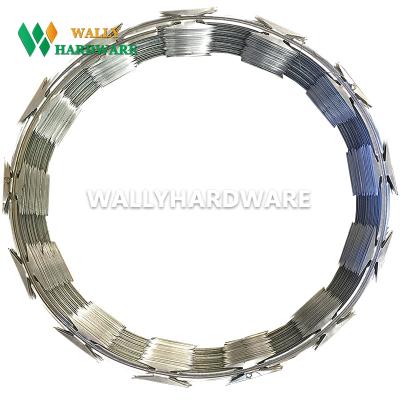 China Hot Dipped Galvanized Concertina Steel Sheet Razor Blade Wire for sale