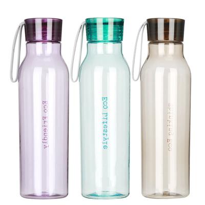 China Sustainable New Design 18oz BPA Free Plastic Water Bottle With Carry String for sale