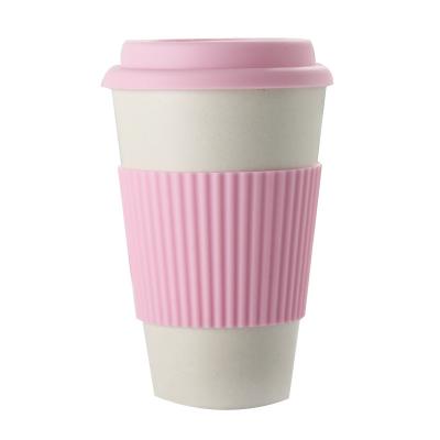 China Sustainable 16oz Customized Promotional Reusable Plastic Coffee Cup Coffee Mug With Silicone Sleeve for sale