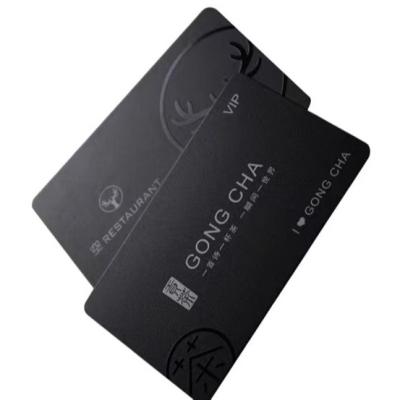 China Luxury Black Menbership Card Matt Plastic PVC Guarantee Card Printed PVC Business Cards for sale