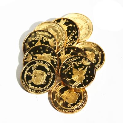 China America Custom Antique Opens Souvenir Gift 24K 3D Gold Plated Coins Logo Gold Embossed Coins for sale