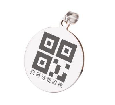 China Custom Wholesale Europe ID QR CODE Stainless Steel Dog Tag With Personalized Name for sale