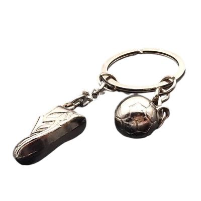 China Souvenir Gifts Promotion Custom Advertising Design Souvenir 2D Brass Football Key Chain Key Chain With Key Ring for sale