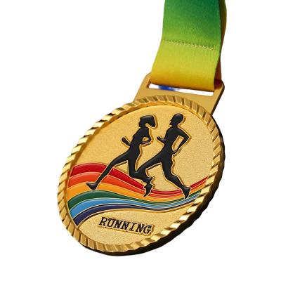 China Cheap Custom Europe Medal 3D Metal 5K Marathon Race Finisher Award Zinc Alloy Medals With Ribbon for sale