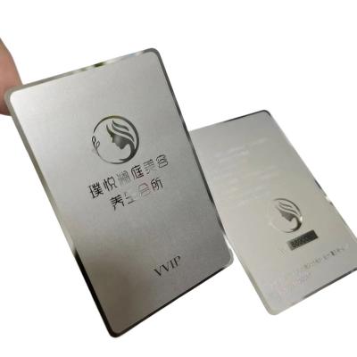 China Wholesale/Retail Wholesale Cheap Custom Engraved Stainless Steel Laser Cut Metal Name Card Silver Mirror Finish Metal Blank Business Cards for sale