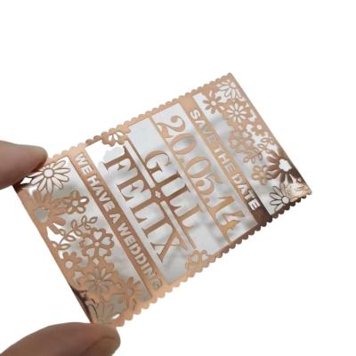 China Wholesaler/Retailer High Quality Cheapest Price Metal Business Card Custom Metal Rose Gold Mirror Business Cards Printing With Own Design for sale