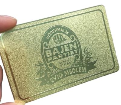 China Wholesaler/Retailer Printing Frosted Gold Metal VIP Cards Premium Custom Membership Metal Business Card With Free Sample for sale