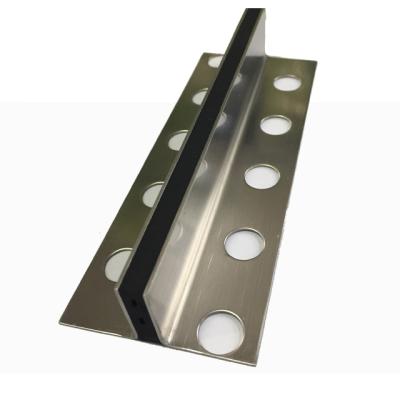 China Contemporary Ceramic Stainless Steel Profile Tile Movement Joint Strips With EPDM Rubber for sale