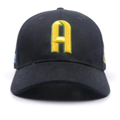 China COMMON Brand Custom Sports Outdoor Men Black 6 Panel 3D Embroidery LOGO Cotton Baseball Caps for sale