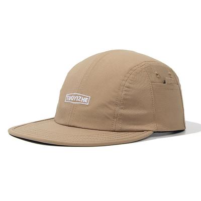 China COMMON 5 brim custom outdoor flat panel sports golf promotion gift desgin logo snapback hat khaki hat for sale