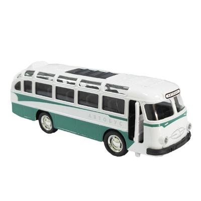 China Vintage Bus Open Door Sound Diecast Model 1:36 Vintage Bus Automobiles Diecast & Light Back Diecast Toy Car Birthday Gift Company for sale