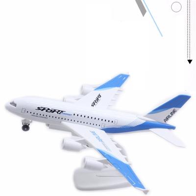 China Diecast Model Toy Airplane Model Toy 23cm Alloy Boeing A380 Airbus With Music And 5 Lights Display Stand for sale