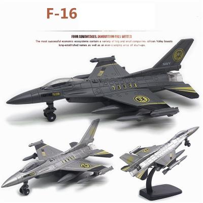 China Diecast American Diecast Model Toy 22cm Alloy F-16 Fighter Aircraft With Sound And Light for sale