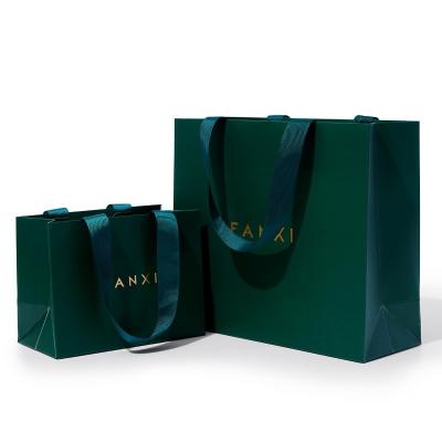 China Packaging Bag For Jewelry FANXI Hot Sale Packaging Paper Bags With Your Own Logo For Jewelry Package Manufacturer Green Drawstring Jewelry Paper Bag for sale