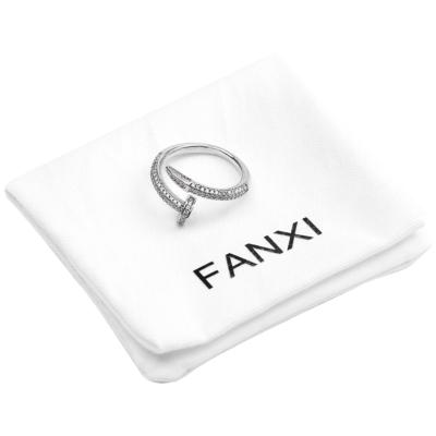 China FANXI Factory Custom Jewelry Cloth Jewelry Packaging Pouch High Quality Custom White Pouch for sale